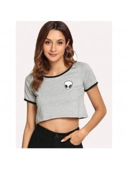 Top corto con estampado de...