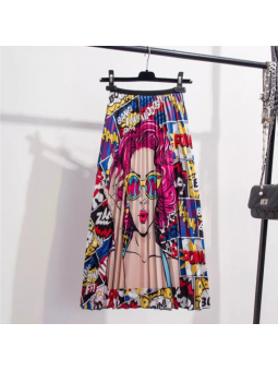 Falda plisada con estampado...