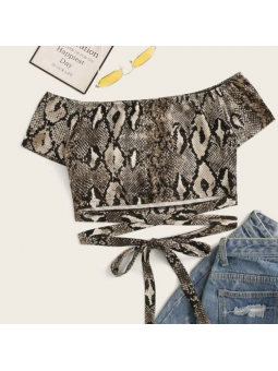 Top con cordon y estampado...