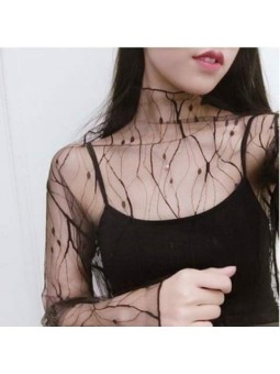 Blusa mesh de manga larga