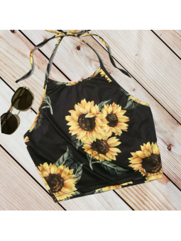 Top halter con estampado de...