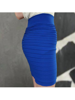 Falda ajustada color azul